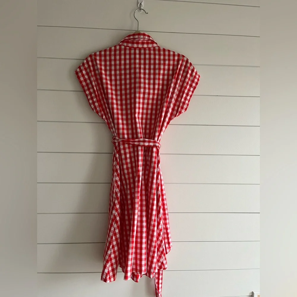 Red and White Gingham Dress Draper James -xs - Picture 4 of 5
